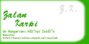 zalan karpi business card